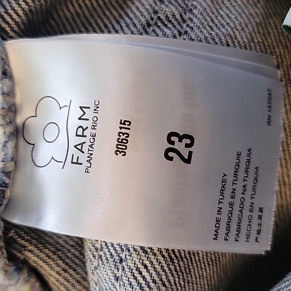 Farm Rio Crocheted Panel Denim Jean Shorts High Rise Waist Anthropologie 23 - Picture 13 of 16